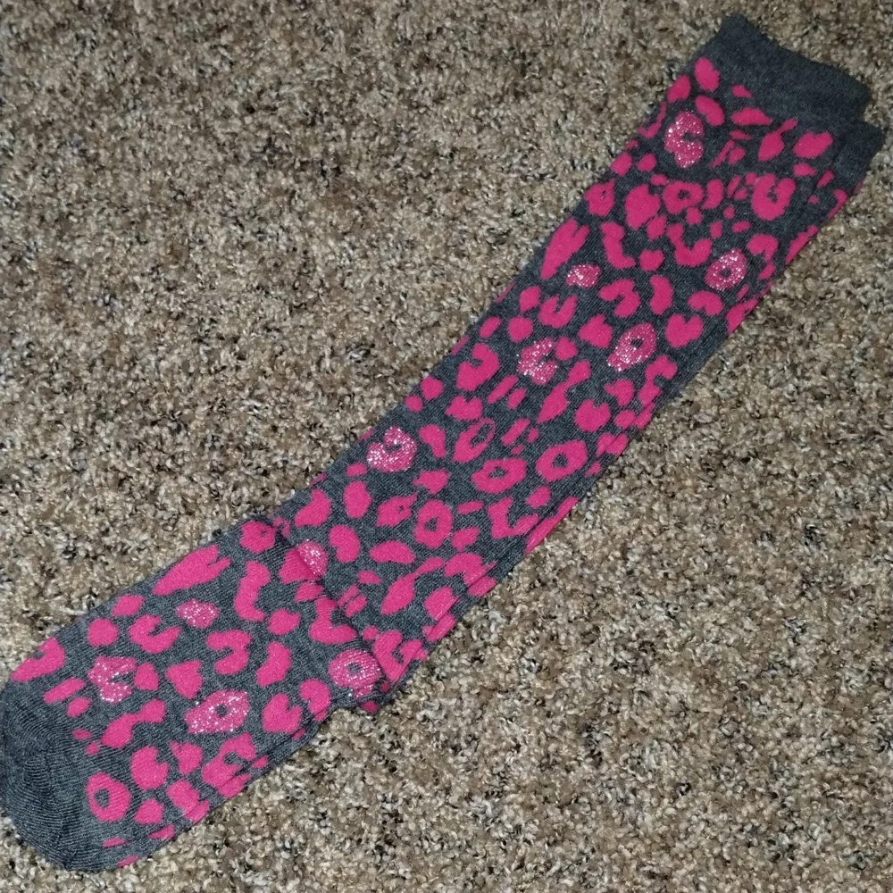 Pink Cheetah Print Socks